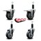 Service Caster 3.5'' Thermoplastic Rubber Swivel 1-1/8'' Expanding Stem Caster Set 2 Total Lock Brakes, 4PK SCC-EXTTL20S3514-TPRB-2-S-2-118 - alternate 3